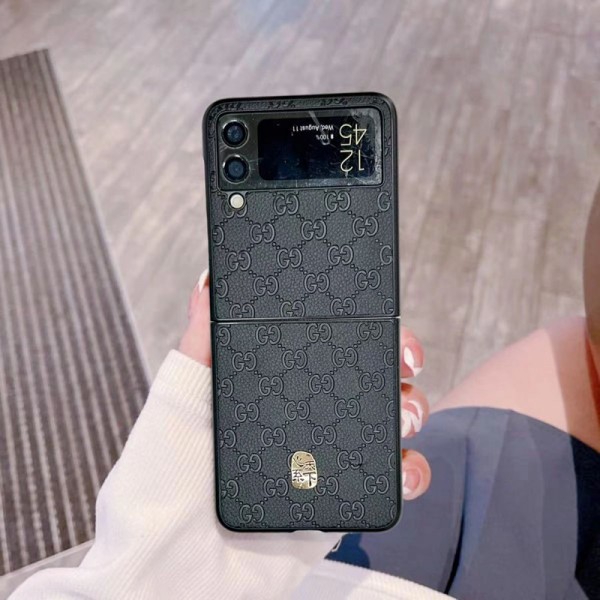 Gucci グッチハイブランド サムソン galaxy z flip 1/2/3/4/5 fold5 4 3 カバーケースレディースメンズ激安折り畳み可ギャラクシー z fold5 4 3ケース 革製galaxy fold5 4 3 2ケースカバースタンド付きセレブ愛用全機種対応ハイブランドケース パロディ