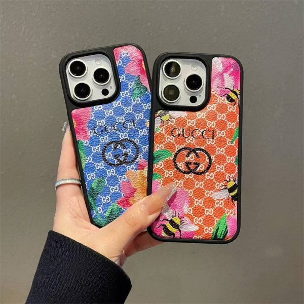 Gucci グッチブランドiphone 16 17 pro 15 plus 16 pro maxケースiphone 17Pro/16/14 pro/15 pro max 16 plus カバー ストラップ付 カード入れセレブ愛用全機種対応ハイブランドケース パロディiphone17 air 16 15 14/13 pro max スマホケース コピー