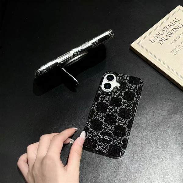 Gucci グッチブランドiphone 16 17 pro 15 plus 16 pro maxケースiphone 17Pro/16/14 pro/15 pro max 16 plus カバー ストラップ付 カード入れセレブ愛用全機種対応ハイブランドケース パロディiphone17 air 16 15 14/13 pro max スマホケース コピー