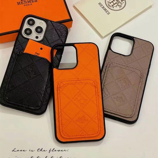 Hermes エルメスブランドiphone 16 17 pro 15 plus 16 pro maxケースiphone 17Pro/16/14 pro/15 pro max 16 plus カバー ストラップ付 カード入れiphone16 17 pro air 14 15 16 plusケースカバースタンド付きiphone17 air 16 15 14/13 pro max スマホケース コピー