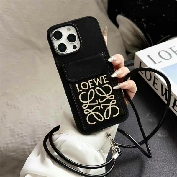 LOEWE ロエベブランドiphone 16 15 plus 16 pro maxケースiphone 16/14 pro/15 pro max 16 plus カバー ストラップ付 カード入れ韓国風セレブ愛用 iphone 16 15 アイフォン16 15 14 13pro maxケース ジャケットスマホケース コピーセレブ愛用全機種対応ハイブランドケース パロディ