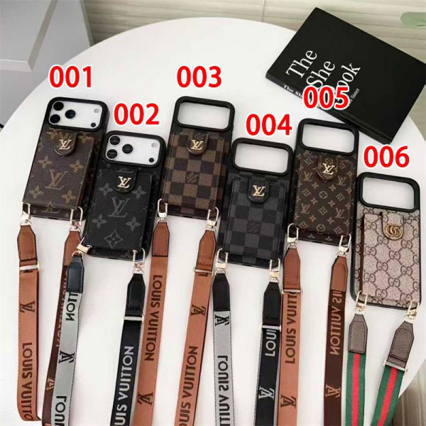 Lv ルイヴィトンブランドiphone 16 17 pro 15 plus 16 pro maxケースiphone 17Pro/16/14 pro/15 pro max 16 plus カバー ストラップ付 カード入れiphone16 17 pro air 14 15 16 plusケースカバースタンド付きセレブ愛用全機種対応ハイブランドケース パロディ