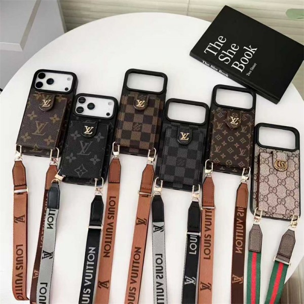Lv ルイヴィトンブランドiphone 16 17 pro 15 plus 16 pro maxケースiphone 17Pro/16/14 pro/15 pro max 16 plus カバー ストラップ付 カード入れiphone16 17 pro air 14 15 16 plusケースカバースタンド付きセレブ愛用全機種対応ハイブランドケース パロディ