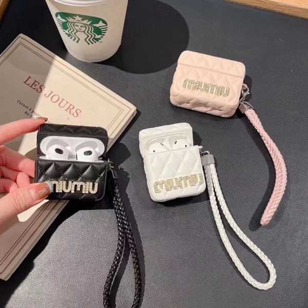 ミュウミュウ MiuMiuハイブランド  AirPods1/2/3 Pro2ケースカバー 耐衝撃 エアーポッズプロ2ケース エアーポッズ プロ2 3/2/1ケースブランド Air Pods Pro2ケース