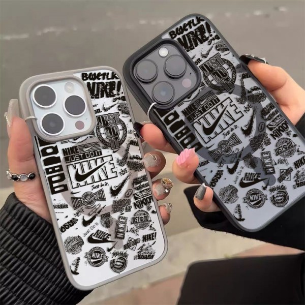 Nike ナイキiphone16 pro 14 15 16 plusケースカバースタンド付き韓国風セレブ愛用 iphone 16 15 アイフォン16 15 14 13pro maxケース ジャケットスマホケース コピーセレブ愛用全機種対応ハイブランドケース パロディiphone16 15 14/13 pro max スマホケース コピー