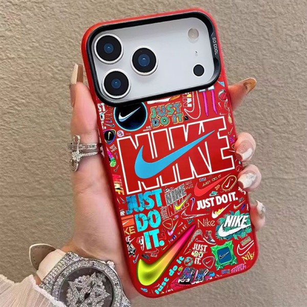 Nike ナイキブランドiphone 16 17 pro 15 plus 16 pro maxケースiphone 17Pro/16/14 pro/15 pro max 16 plus カバー ストラップ付 カード入れセレブ愛用全機種対応ハイブランドケース パロディiphone17 air 16 15 14/13 pro max スマホケース コピー