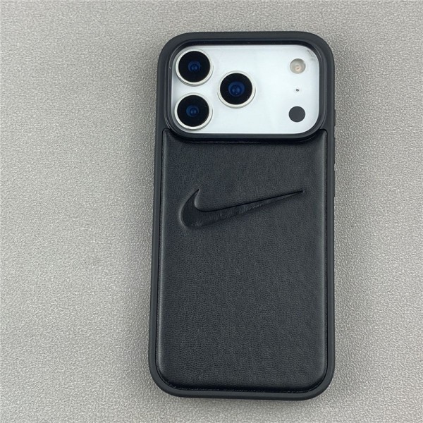 Nike ナイキブランドiphone 16 17 pro 15 plus 16 pro maxケースiphone 17Pro/16/14 pro/15 pro max 16 plus カバー ストラップ付 カード入れセレブ愛用全機種対応ハイブランドケース パロディiphone17 air 16 15 14/13 pro max スマホケース コピー