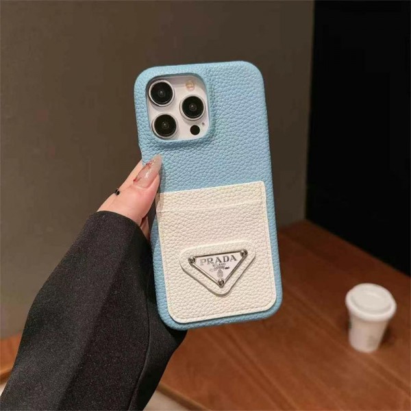 Prada プラダブランドiphone 16 15 plus 16 pro maxケースiphone 16/14 pro/15 pro max 16 plus カバー ストラップ付 カード入れiphone16 pro 14 15 16 plusケースカバースタンド付きiphone16 15 14/13 pro max スマホケース コピー