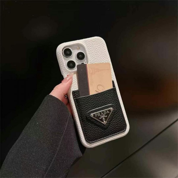 Prada プラダブランドiphone 16 15 plus 16 pro maxケースiphone 16/14 pro/15 pro max 16 plus カバー ストラップ付 カード入れiphone16 pro 14 15 16 plusケースカバースタンド付きiphone16 15 14/13 pro max スマホケース コピー