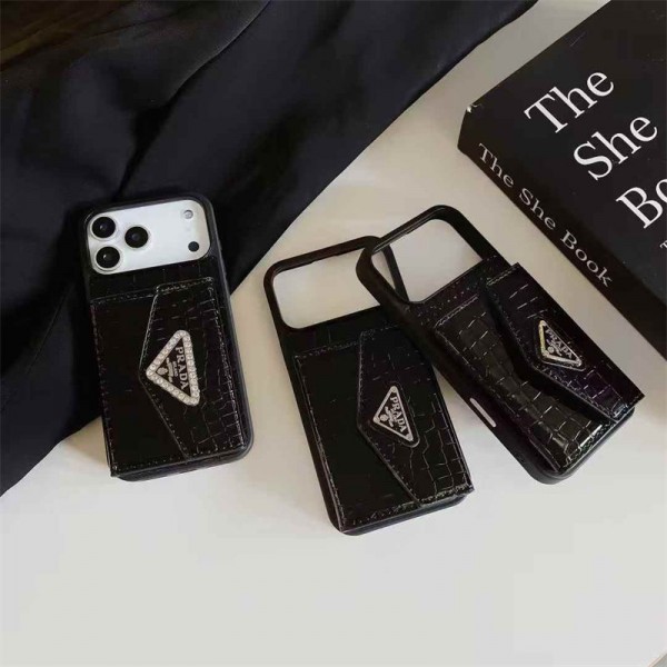 Prada プラダブランドiphone 16 17 pro 15 plus 16 pro maxケースiphone 17Pro/16/14 pro/15 pro max 16 plus カバー ストラップ付 カード入れ韓国風セレブ愛用 iphone 16 15 17 air アイフォン17 16 15 14 13pro maxケース ジャケットスマホケース コピーiphone17 air 16 15 14/13 pro max スマホケース コピー