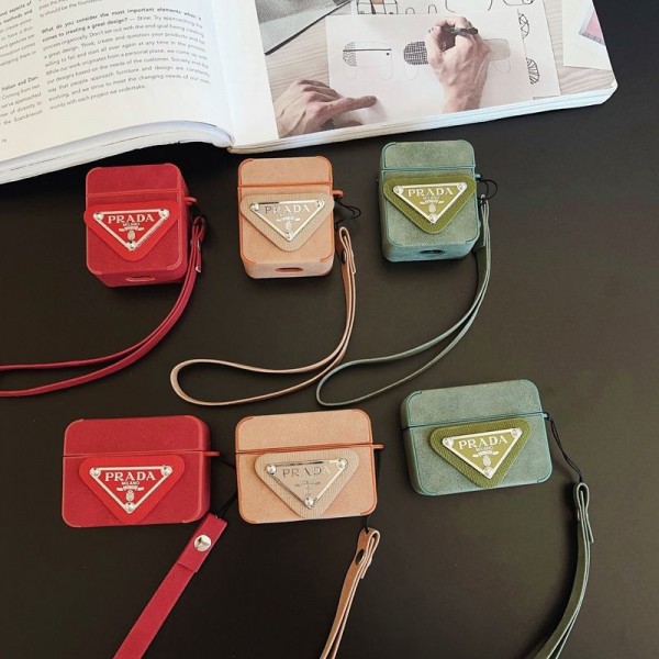 Prada プラダハイブランド  AirPods4 3 pro3 2ケースストラップ airpods4カバー 耐衝撃 エアーポッズ4プロ2ケース 激安 ブランド エアーポッズ4 プロ2 3/2/1ケースブランド AirPods 4/3 Pro2/proケース メンズレディーズ