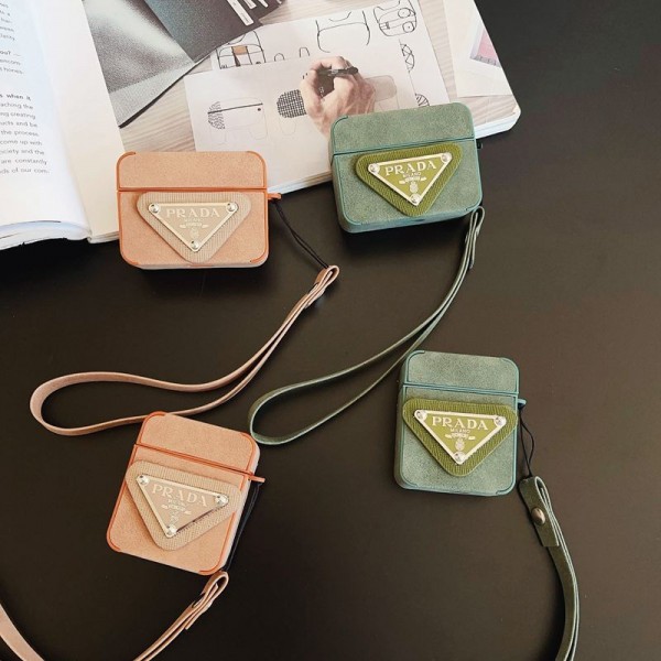 Prada プラダハイブランド  AirPods4 3 pro3 2ケースストラップ airpods4カバー 耐衝撃 エアーポッズ4プロ2ケース 激安 ブランド エアーポッズ4 プロ2 3/2/1ケースブランド AirPods 4/3 Pro2/proケース メンズレディーズ