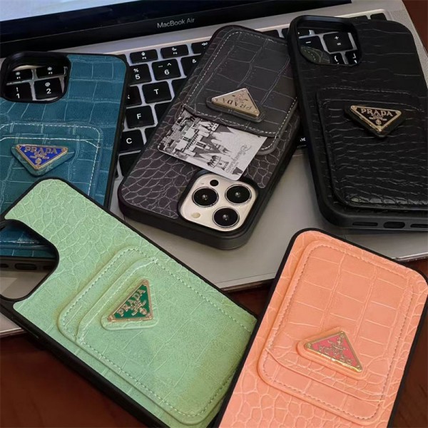 Prada プラダブランドiphone 16 17 pro 15 plus 16 pro maxケースiphone 17Pro/16/14 pro/15 pro max 16 plus カバー ストラップ付 カード入れiphone16 17 pro air 14 15 16 plusケースカバースタンド付きiphone17 air 16 15 14/13 pro max スマホケース コピー