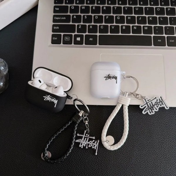 Stussy ステューシーハイブランド  AirPods4 3 pro3 2ケースストラップ airpods4カバー 耐衝撃 エアーポッズ4プロ2ケース 激安 ブランド エアーポッズ4 プロ2 3/2/1ケースブランド AirPods 4/3 Pro2/proケース メンズレディーズ
