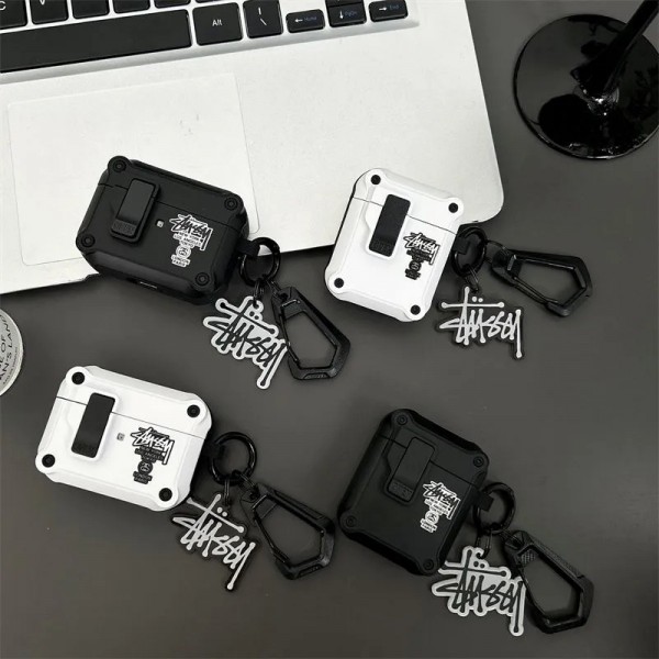 Stussy ステューシーハイブランド  AirPods4 3 pro3 2ケースストラップ airpods4カバー 耐衝撃 エアーポッズ4プロ2ケース 激安 ブランド エアーポッズ4 プロ2 3/2/1ケースブランド AirPods 4/3 Pro2/proケース メンズレディーズ