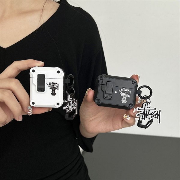 Stussy ステューシーハイブランド  AirPods4 3 pro3 2ケースストラップ airpods4カバー 耐衝撃 エアーポッズ4プロ2ケース 激安 ブランド エアーポッズ4 プロ2 3/2/1ケースブランド AirPods 4/3 Pro2/proケース メンズレディーズ