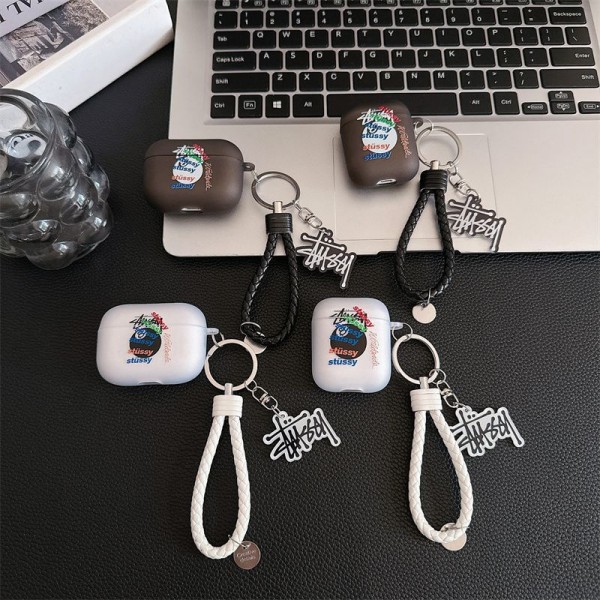 Stussy ステューシーハイブランド  AirPods4 3 pro3 2ケースストラップ airpods4カバー 耐衝撃 エアーポッズ4プロ2ケース 激安 ブランド エアーポッズ4 プロ2 3/2/1ケースブランド AirPods 4/3 Pro2/proケース メンズレディーズ