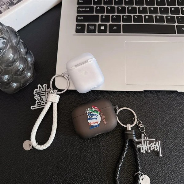 Stussy ステューシーハイブランド  AirPods4 3 pro3 2ケースストラップ airpods4カバー 耐衝撃 エアーポッズ4プロ2ケース 激安 ブランド エアーポッズ4 プロ2 3/2/1ケースブランド AirPods 4/3 Pro2/proケース メンズレディーズ