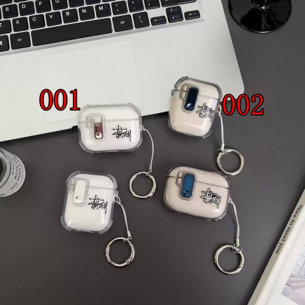 Stussy ステューシーハイブランド  AirPods4 3 pro3 2ケースストラップ airpods4カバー 耐衝撃 エアーポッズ4プロ2ケース 激安 ブランド エアーポッズ4 プロ2 3/2/1ケースブランド AirPods 4/3 Pro2/proケース メンズレディーズ