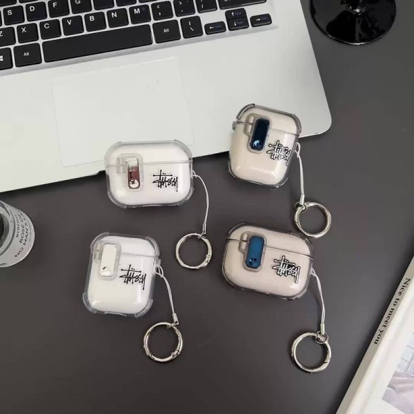 Stussy ステューシーハイブランド  AirPods4 3 pro3 2ケースストラップ airpods4カバー 耐衝撃 エアーポッズ4プロ2ケース 激安 ブランド エアーポッズ4 プロ2 3/2/1ケースブランド AirPods 4/3 Pro2/proケース メンズレディーズ