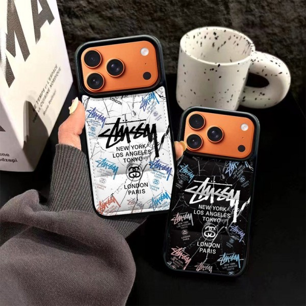 Stussy ステューシーiphone 17Pro/16/14 pro/15 pro max 16 plus 17 17eカバー ストラップ付 カード入れiphone16 17 pro air 14 15 16 plus 17ケースカバースタンド付きセレブ愛用全機種対応ハイブランドケース パロディiphone17 air 16 15 14/13 pro max 17スマホケース コピー