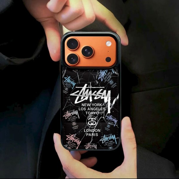 Stussy ステューシーiphone 17Pro/16/14 pro/15 pro max 16 plus 17 17eカバー ストラップ付 カード入れiphone16 17 pro air 14 15 16 plus 17ケースカバースタンド付きセレブ愛用全機種対応ハイブランドケース パロディiphone17 air 16 15 14/13 pro max 17スマホケース コピー