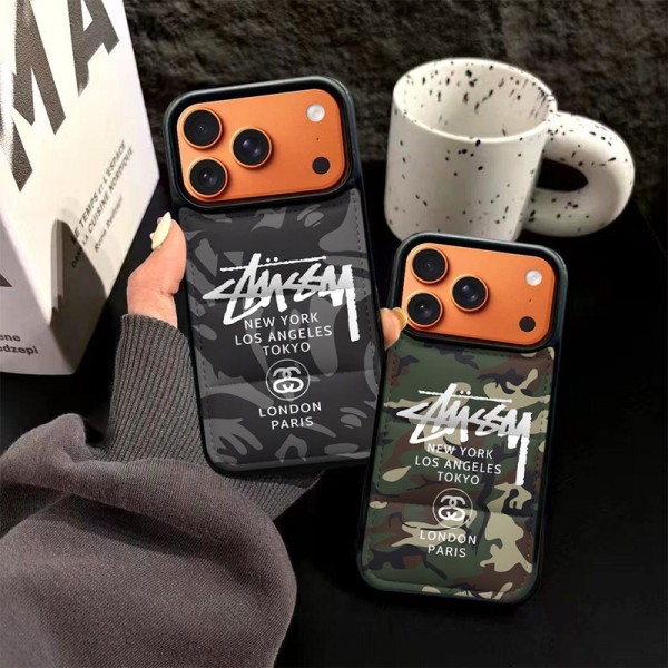 Stussy ステューシーおしゃれiphone 17 air 16  pro max 15 14 13 12 17eケース 手帳型バッグ型iphone 17Pro/16/14 pro/15 pro max 16 plus 17 17eカバー ストラップ付 カード入れ韓国風セレブ愛用 iphone 17e 16 15 17 air アイフォン17 16 15 14 13pro maxケース ジャケットスマホケース コピーセレブ愛用全機種対応ハイブランドケース パロディ