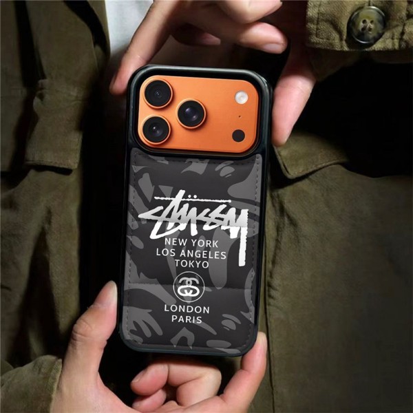 Stussy ステューシーおしゃれiphone 17 air 16  pro max 15 14 13 12 17eケース 手帳型バッグ型iphone 17Pro/16/14 pro/15 pro max 16 plus 17 17eカバー ストラップ付 カード入れ韓国風セレブ愛用 iphone 17e 16 15 17 air アイフォン17 16 15 14 13pro maxケース ジャケットスマホケース コピーセレブ愛用全機種対応ハイブランドケース パロディ
