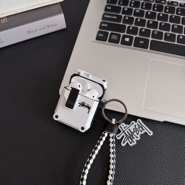Stussy ステューシーハイブランド AirPods4 3 pro3 2ケースストラップ airpods4カバー 耐衝撃 エアーポッズ4プロ2ケース 激安 ブランド エアーポッズ4 プロ2 3/2/1ケースブランド AirPods 4/3 Pro2/proケース メンズレディーズ