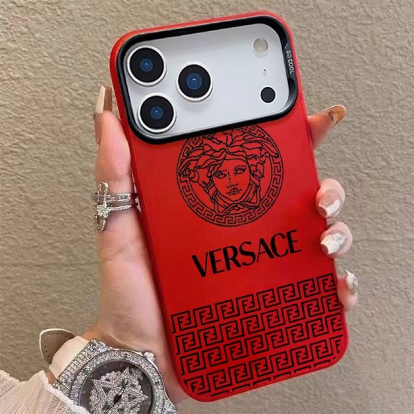 Versace ヴェルサーチハイブランド アイフォン16 plus15 14+ 16 17pro max カバーレディースメンズ激安iphone 17Pro/16/14 pro/15 pro max 16 plus カバー ストラップ付 カード入れセレブ愛用全機種対応ハイブランドケース パロディiphone17 air 16 15 14/13 pro max スマホケース コピー