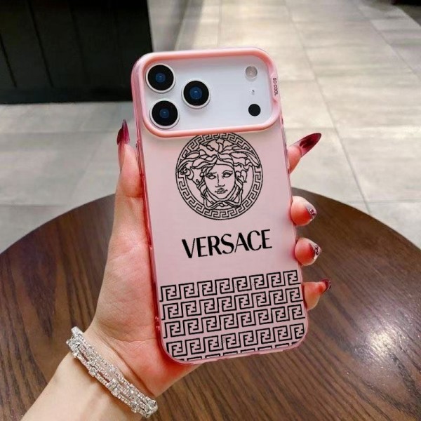 Versace ヴェルサーチハイブランド アイフォン16 plus15 14+ 16 17pro max カバーレディースメンズ激安iphone 17Pro/16/14 pro/15 pro max 16 plus カバー ストラップ付 カード入れセレブ愛用全機種対応ハイブランドケース パロディiphone17 air 16 15 14/13 pro max スマホケース コピー
