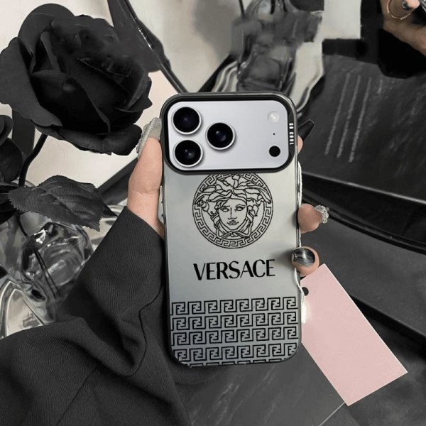 Versace ヴェルサーチハイブランド アイフォン16 plus15 14+ 16 17pro max カバーレディースメンズ激安iphone 17Pro/16/14 pro/15 pro max 16 plus カバー ストラップ付 カード入れセレブ愛用全機種対応ハイブランドケース パロディiphone17 air 16 15 14/13 pro max スマホケース コピー