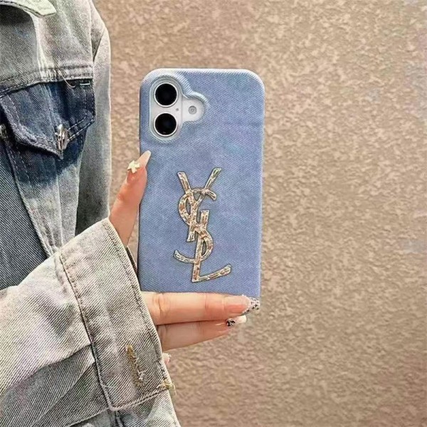Ysl イブサンローランiphone 16/14 pro/15 pro max 16 plus カバー ストラップ付 カード入れ韓国風セレブ愛用 iphone 16 15 アイフォン16 15 14 13pro maxケース ジャケットスマホケース コピーセレブ愛用全機種対応ハイブランドケース パロディiphone16 15 14/13 pro max スマホケース コピー