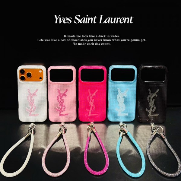 Ysl イヴサンローランブランドiphone 18 Pro max 16 17 pro 15 plus 16 pro max 17eケースiphone 18/17Pro/16/14 pro/15 pro max 16 plus 17 17eカバー ストラップ付 カード入れ韓国風セレブ愛用 iphone 18 17e 16 15 17 air アイフォン17 16 15 14 18pro maxケース