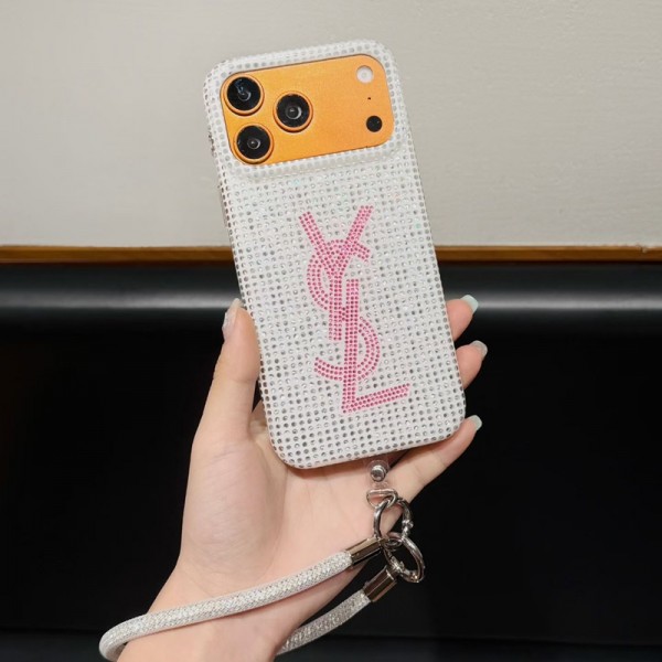 Ysl イヴサンローランブランドiphone 18 Pro max 16 17 pro 15 plus 16 pro max 17eケースiphone 18/17Pro/16/14 pro/15 pro max 16 plus 17 17eカバー ストラップ付 カード入れ韓国風セレブ愛用 iphone 18 17e 16 15 17 air アイフォン17 16 15 14 18pro maxケース