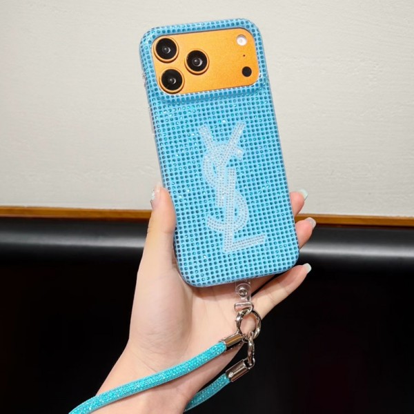 Ysl イヴサンローランブランドiphone 18 Pro max 16 17 pro 15 plus 16 pro max 17eケースiphone 18/17Pro/16/14 pro/15 pro max 16 plus 17 17eカバー ストラップ付 カード入れ韓国風セレブ愛用 iphone 18 17e 16 15 17 air アイフォン17 16 15 14 18pro maxケース