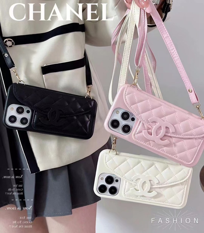 Chanel シャネルレディースキルティング斜め掛けiphone 15ケース