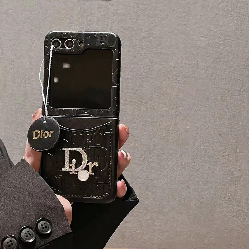 Dior ディオールブランドgalaxy z flip 5 4 fold5 2023ケースgalaxy fold5 4 3 2ケースカバースタンド付き韓国風