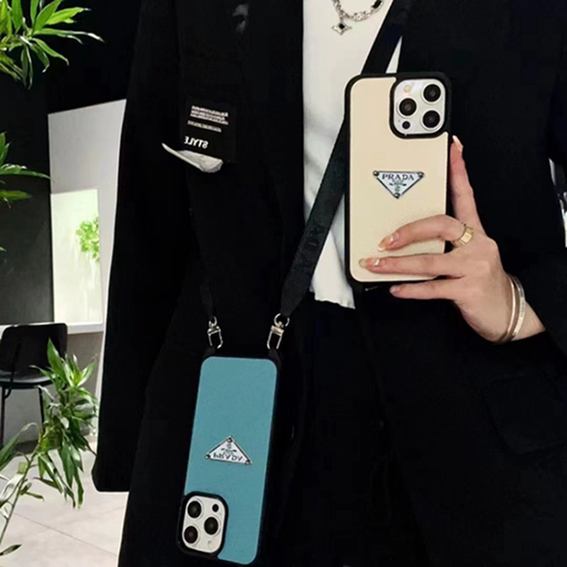 Prada プラダiphone 14 15 plusケースカバースタンド付き韓国風セレブ愛用 