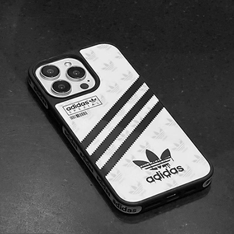 Adidas アディダスiphone 15/14 pro/15 pro max xs/8/7 plusカバー ストラップ付 カード入れiphone 14 15 plusケース