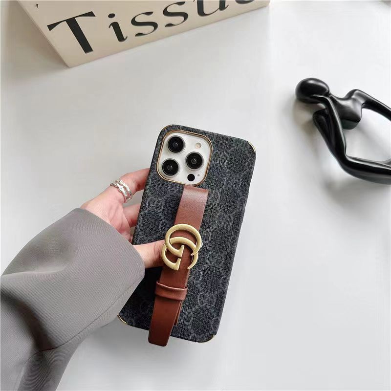 Gucci グッチブランドiphone 14 plus 15 pro maxケース背面ベルトバンド