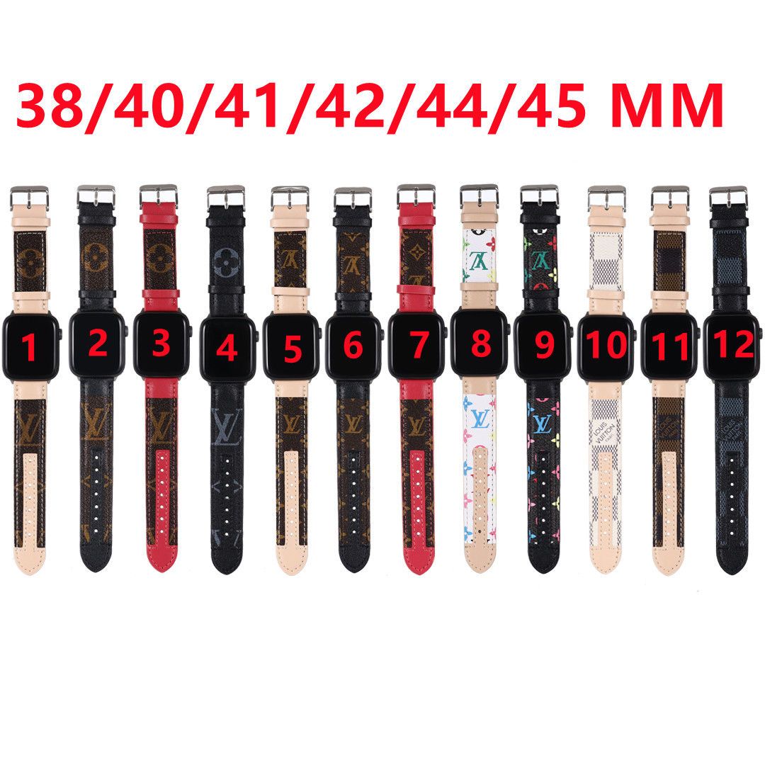 Lv Apple Watch8/7/6バンド  かわいいアップルウォッチベルト革製 45mm 41mm 44mm 49mm 42mm 40mm 38mm