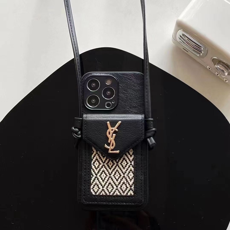 斜め掛けレディースiphone 14plusケースカバー韓国風 ysl